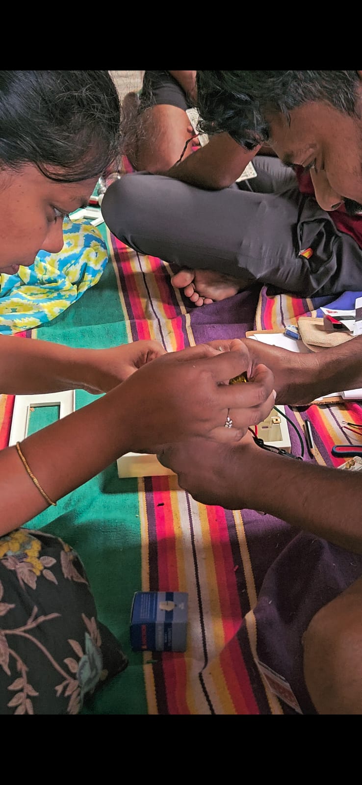 Creation family doing electrical connection