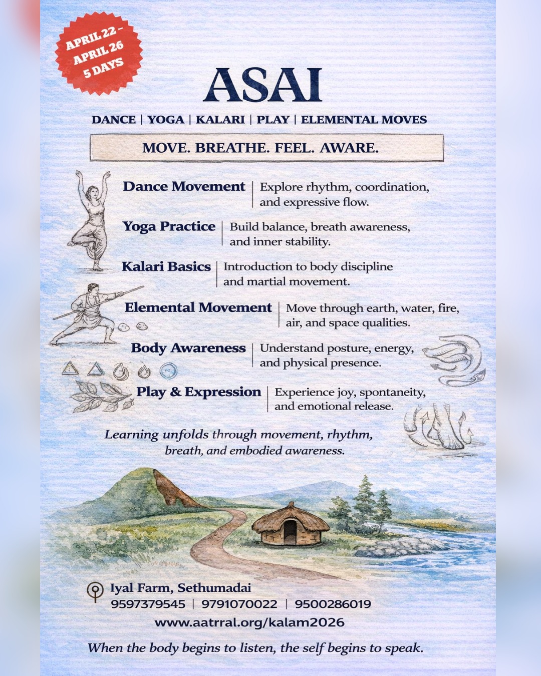 Kalam 2026 summer Asai | Move camp poster