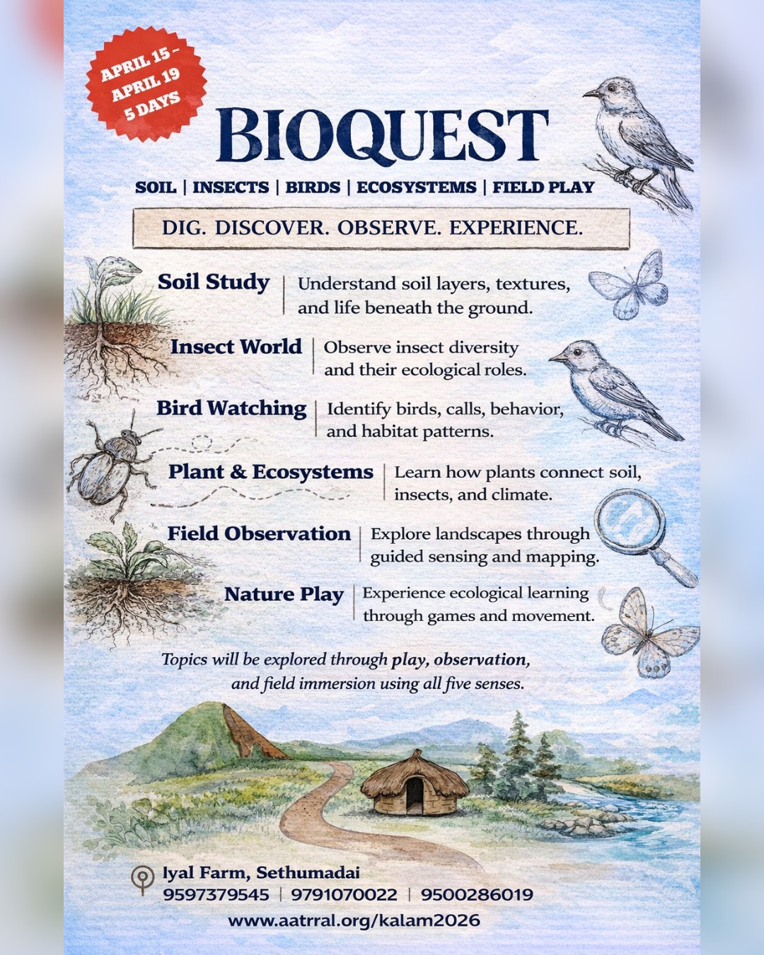 Kalam 2026 summer Bioquest camp poster