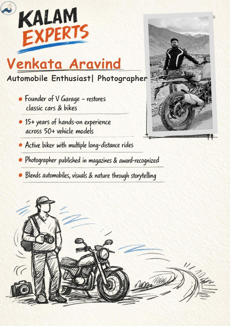 Venkata Aravind, Automobile Enthusiast Educator - Aatrral Edu Kalam 2026 expert