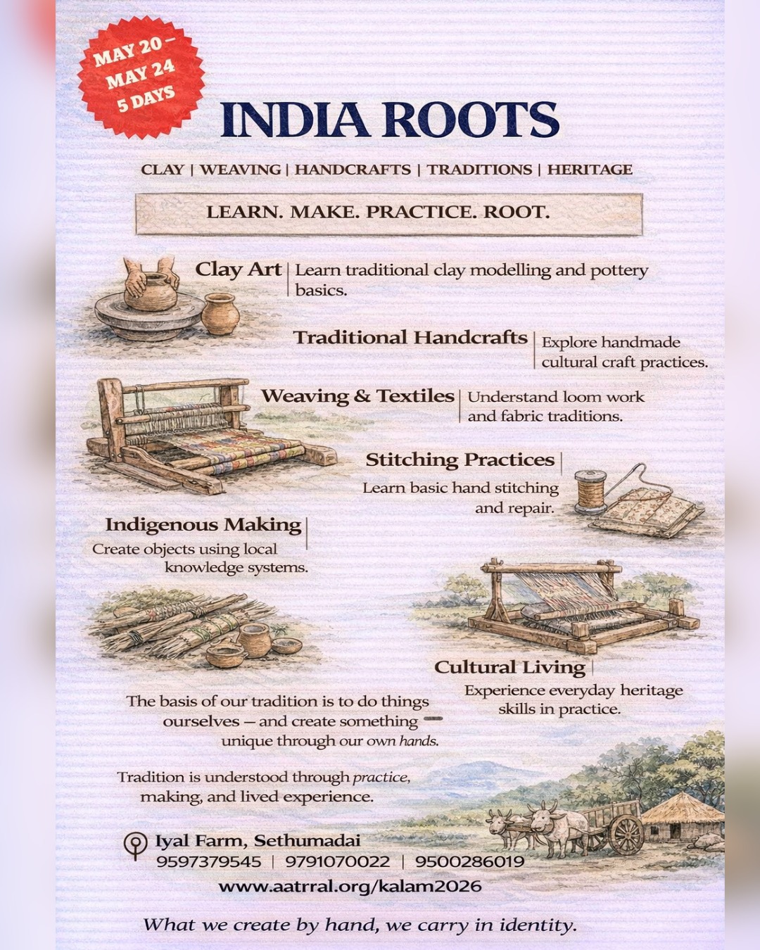 Kalam 2026 summer India Roots camp poster