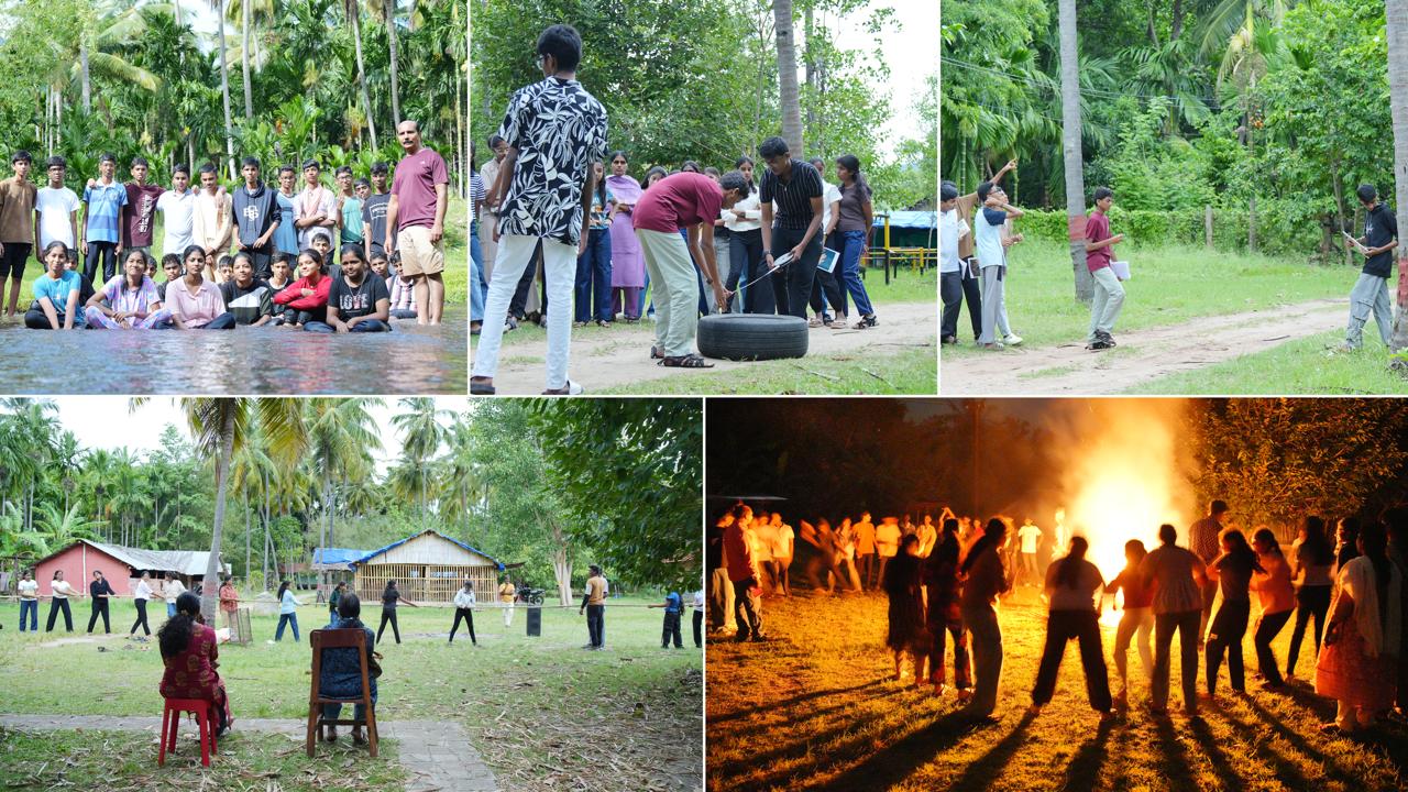 Families togathered attending aatrral family camp at Iyal Farm