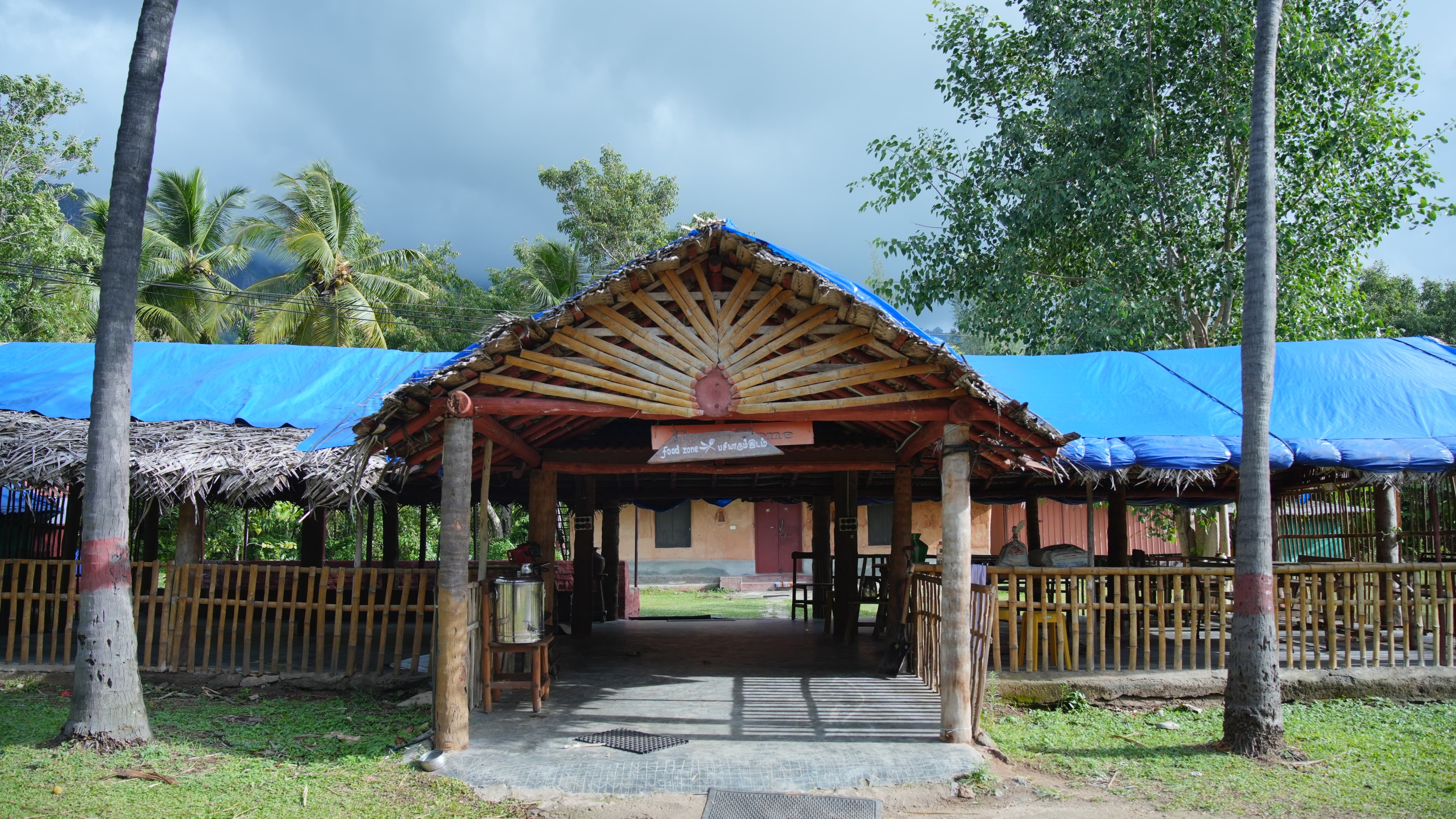 The food zone at Iyal Farm during a farming camp